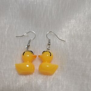 Playful Yellow Duck Earrings